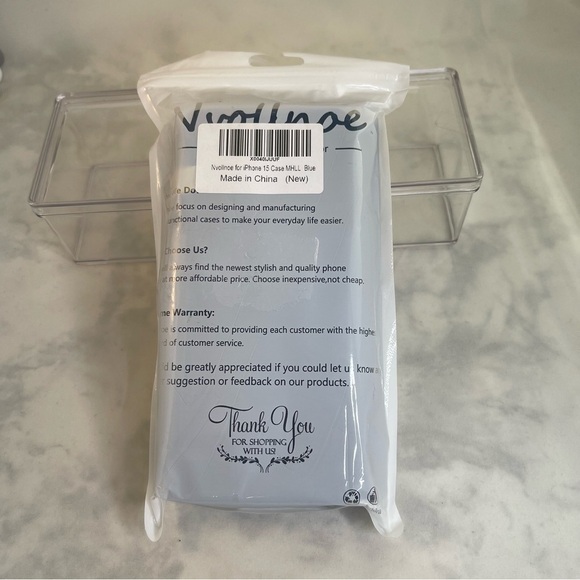 Nvollnoe For IPhone 15 Wallet Case With Card Holder And Zipper Pocket Wrist Blue - Picture 3 of 5